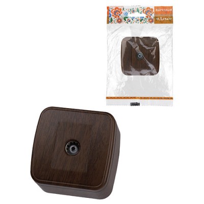 Розетка TВ простая (0-2400 Гц, "мама") открытой установки, IP20 венге "Дача" Народная Розетка TВ простая (0-2400 Гц, "мама") открытой установки, IP20 венге "Дача" Народная