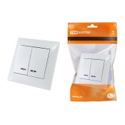 Выключатель 2 кл. с подсветкой 10А белый "Лама" TDM