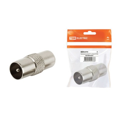 Переходник штекер TV - штекер TV, инд. упаковка TDM Переходник штекер TV - штекер TV, инд. упаковка TDM