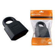 Кабельная розетка 2П 10А 250B (под евровилку CEE 7/16) с з/ш с кольцом черная TDM