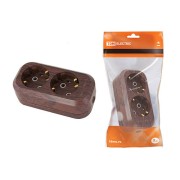 Колодка розеточная 2 гнезда 2П+З 16А 250В "Эко" (бук) TDM