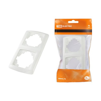 Рамка 2-х постовая горизонтальная белая "Онега" TDM Рамка 2-х постовая горизонтальная белая "Онега" TDM