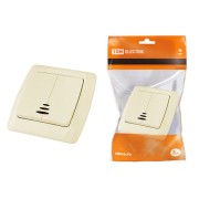 Выключатель 2 кл. с подсветкой 10А сл. кость "Онега" TDM