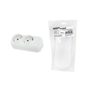 Колодка розеточная 2 гнезда 2П+З 16А 250В белая серии "Народная"