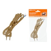 Шнур с выключателем и плоской вилкой с вырезом ШУ03В ШВВП 2х0,75мм2 2 м. бронза TDM