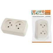 Розетка двойная 2П открытой установки IP20 10А, сл. кость "Дача" Народная