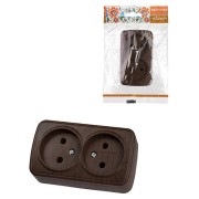 Розетка двойная 2П открытой установки IP20 10А, венге "Дача" Народная
