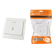 Выключатель 1 кл. на 2 направления с подсветкой 10А белый "Ильмень" TDM