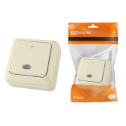 Переключатель на 2 направления 1-кл открытой установки с подсветкой IP20 10А, сл. кость "Ладога" TDM