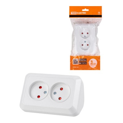 Розетка угловая двойная 2П открытой установки с з/ш IP20 250В 10А белая "Ладога" TDM Розетка угловая двойная 2П открытой установки с з/ш IP20 250В 10А белая "Ладога" TDM