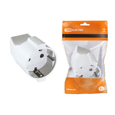 Кабельная розетка 2П+З с з/ш 16А 250B белая TDM Кабельная розетка 2П+З с з/ш 16А 250B белая TDM