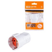 Кабельная розетка рифленая 2П+З 16А 250B белая TDM