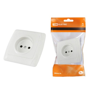 Розетка 2П 10А 250В белая "Онега" TDM Розетка 2П 10А 250В белая "Онега" TDM