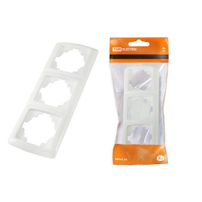 Рамка 3-х постовая горизонтальная белая "Онега" TDM Рамка 3-х постовая горизонтальная белая "Онега" TDM