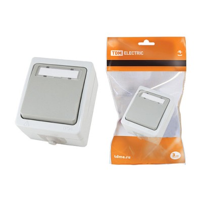 Кнопка звонковая с полем для надписи IP54 6A серая "Вуокса" TDM Кнопка звонковая с полем для надписи IP54 6A серая "Вуокса" TDM