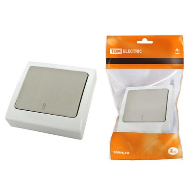 Переключатель на 2 направления 1-кл. скрытой установки IP54 10А серый "Вуокса" TDM Переключатель на 2 направления 1-кл. скрытой установки IP54 10А серый "Вуокса" TDM