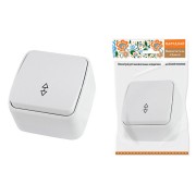 Переключатель на 2 направления 1-кл. открытой установки IP20 10А, белый "Дача" Народная