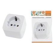 Розетка 2П+З открытой установки IP20 16А, белая "Дача" Народная