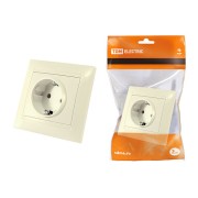 Розетка 2П+З 16А 250В с защ. шт. сл. кость "Лама" TDM