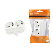 Блок на 2 гнезда 2П+З плоский 16А 250B TDM