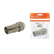 Гнездо TV антенное металл без пайки "орех", инд. упаковка TDM