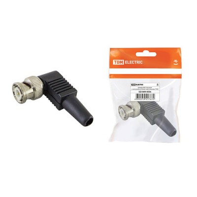 Штекер BNC под винт с колпачком угловой, инд. упаковка TDM Штекер BNC под винт с колпачком угловой, инд. упаковка TDM