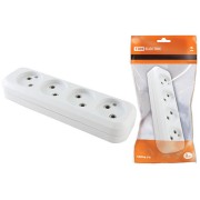 Колодка розеточная 4 гнезда 2П б/з 10А 250В белая TDM