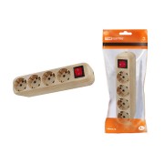 Колодка розеточная 4 гнезда 2П+3 с выключателем16А 250В "Эко" (сосна) TDM