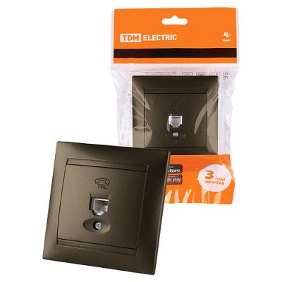 Розетка телефонная RJ11 бронза "Лама" TDM Розетка телефонная RJ11 бронза "Лама" TDM