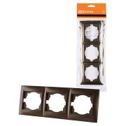 Рамка 3-х постовая горизонтальная бронза "Лама" TDM