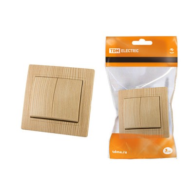 Выключатель 2 кл. 10А "ЭКО" (сосна) "Таймыр" TDM Выключатель 2 кл. 10А "ЭКО" (сосна) "Таймыр" TDM