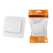 Розетка с крышкой 2П+З 16А IP44 белая "Валдай" TDM