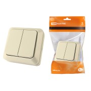 Выключатель 2-кл. открытой установки IP20 10А, сл. кость "Ладога" TDM