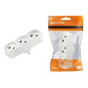 Блок на 3 гнезда 2П б/з плоский 6А 250B TDM