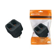 Блок на 2 гнезда 2П 2,5 А 250 B под плоскую вилку черный TDM