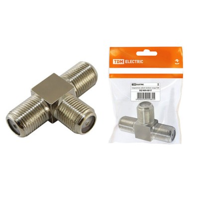 Соединитель кабеля тройник гнезда, инд. упаковка TDM Соединитель кабеля тройник гнезда, инд. упаковка TDM