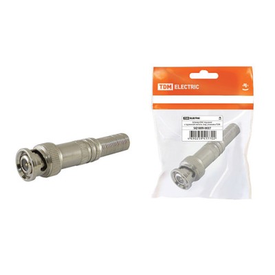 Штекер BNC под винт с пружиной металл, инд. упаковка TDM Штекер BNC под винт с пружиной металл, инд. упаковка TDM