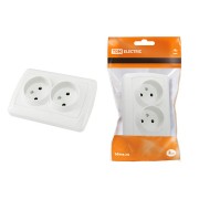 Розетка двойная 2П 10А 250В белая "Онега" TDM