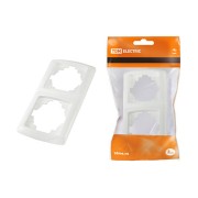 Рамка 2-х постовая вертикальная белая "Онега" TDM