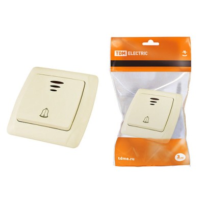 Кнопка звонковая с подсветкой 6А сл. кость "Онега" TDM Кнопка звонковая с подсветкой 6А сл. кость "Онега" TDM