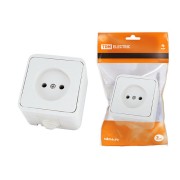 Розетка 2П OУ IP44 10А белая "Орель" TDM