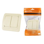 Выключатель 2-кл. 10А сл. кость "Валдай" TDM