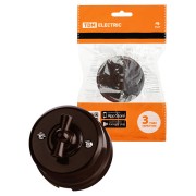 Выключатель поворотный 2-кл. с ручкой (бантик) 10А коричневый «Виви» TDM