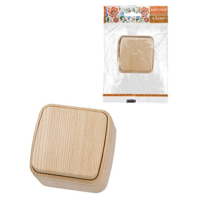 Выключатель 1-кл. открытой установки IP20 10А, сосна "Дача" Народная Выключатель 1-кл. открытой установки IP20 10А, сосна "Дача" Народная