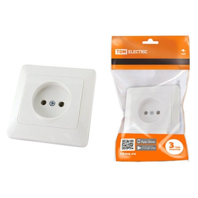 Розетка 2П 10А 250В белая "Ильмень" TDM Розетка 2П 10А 250В белая "Ильмень" TDM