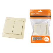 Выключатель 2 кл. 10А сл. кость "Ильмень" TDM