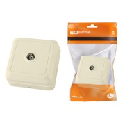 Розетка TВ простая (0-2400 Гц, "мама") открытой установки, IP20 сл. кость "Ладога" TDM