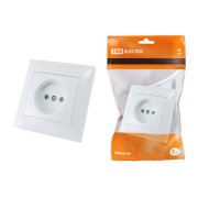 Розетка 2П 10А 250В с защ. шт. белая "Лама" TDM