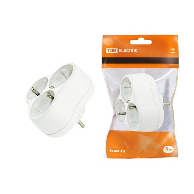 Блок на 3 гнезда 2П+З круглый 16А 250B TDM Блок на 3 гнезда 2П+З круглый 16А 250B TDM