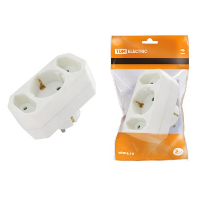 Блок на 3 гнезда: 1x2П+3 16 А + 2х2П 2,5 А под плоскую вилку 250 B белый TDM Блок на 3 гнезда: 1x2П+3 16 А + 2х2П 2,5 А под плоскую вилку 250 B белый TDM